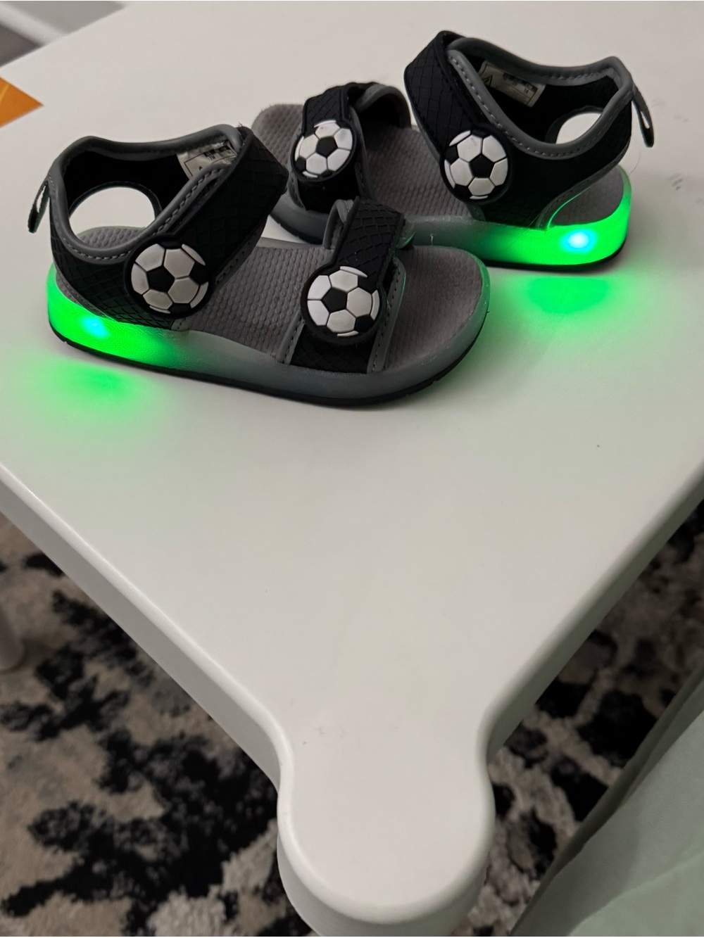 Carter's Black and Gray Soccer Light-Up Sandals